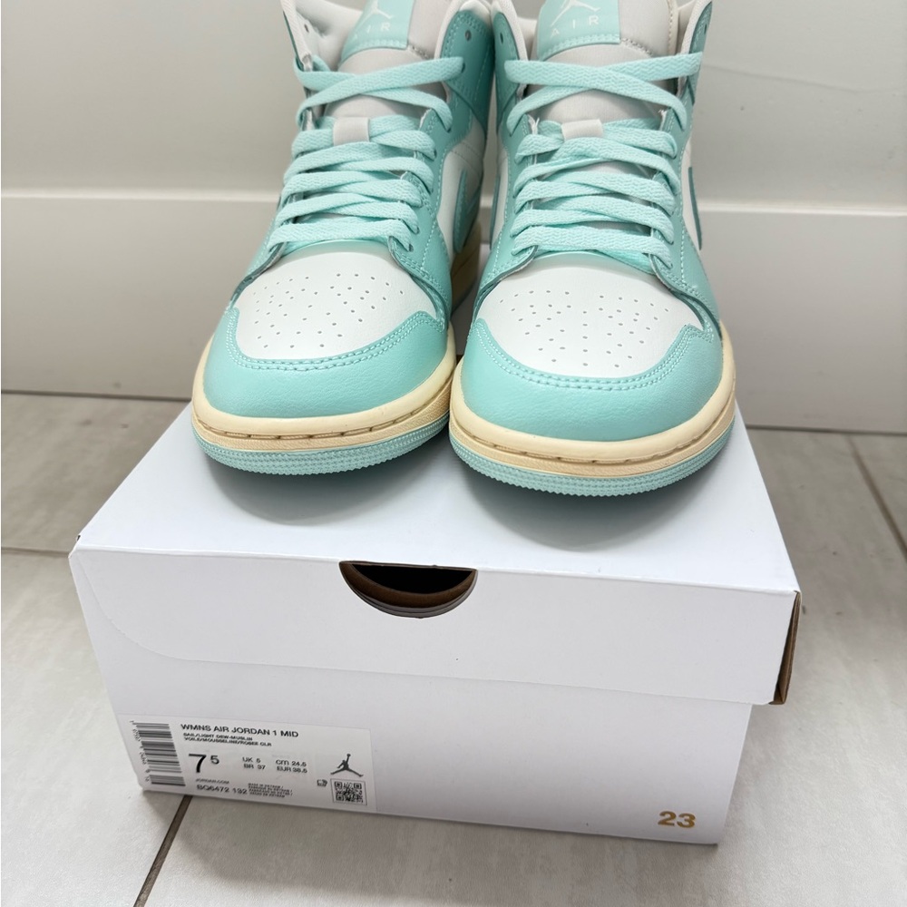 Nike Air Jordan 1 Mid - Sail/Light Dew - Picture 3 of 5